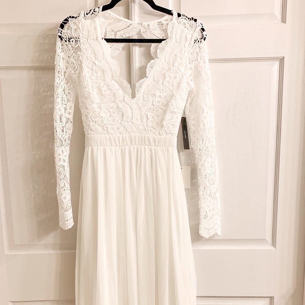 Lulu's Awaken My Love White Lace Maxi Dress